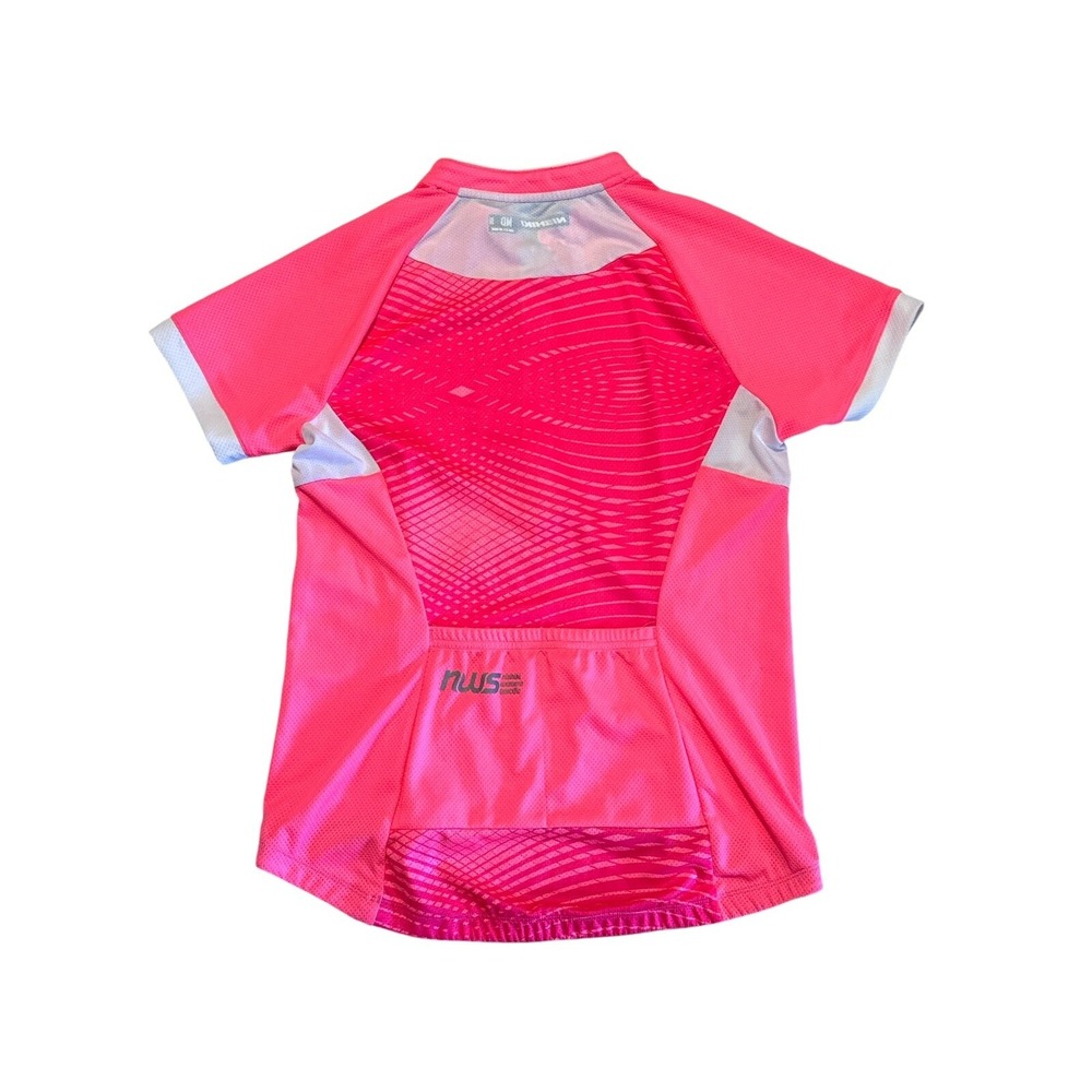 Nishiki Womens Specific PinkW/White Short Sleeve Half Zip Cycling Jersey Size MD - Picture 4 of 8